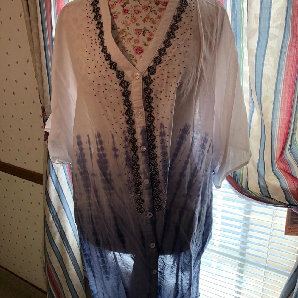 Plus size button down blouse